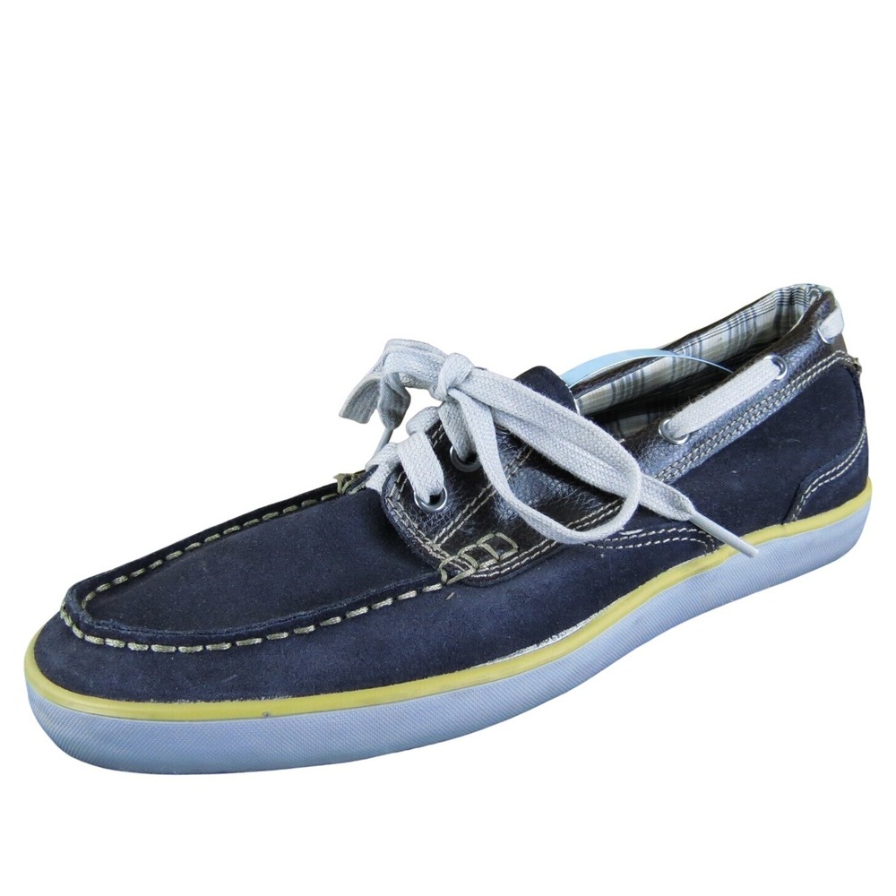 Clarks Men's 1825 Navy‎ Boat Shoe Blue Leather Size 9 Medium Gently Used 2025